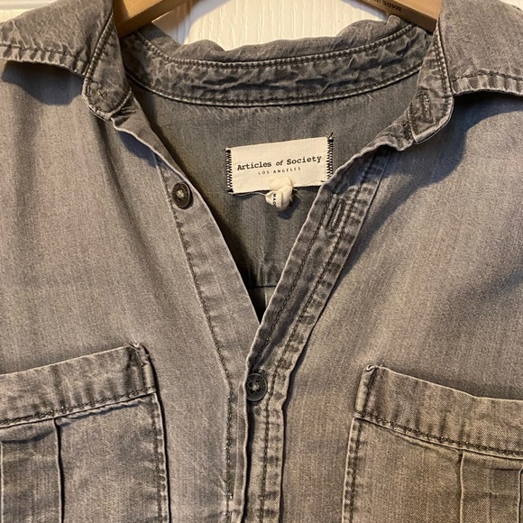 Articles of Society grey chambray shirt - Picture 1 of 4